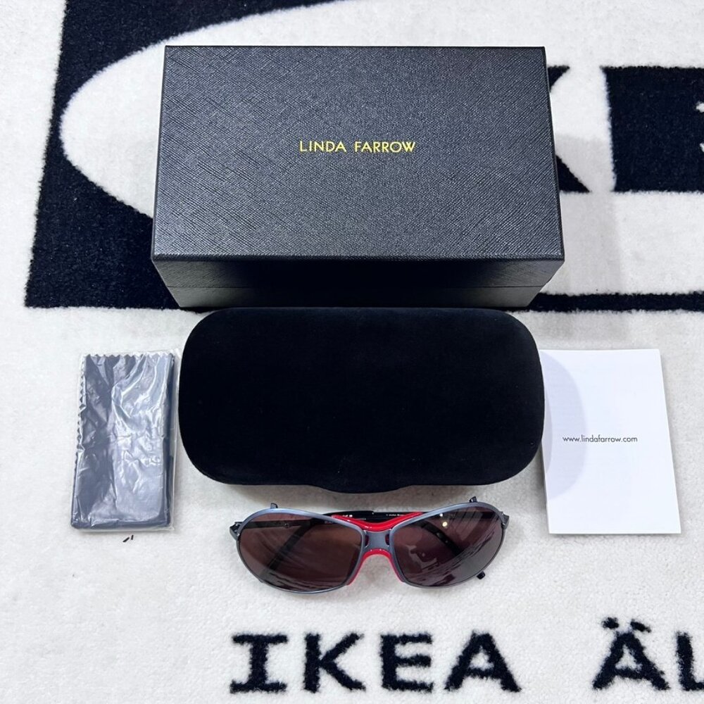 RARE Linda Farrow Gallery X Raf Simons Oval Nylon "Ultimate Glacier" Sunglasses